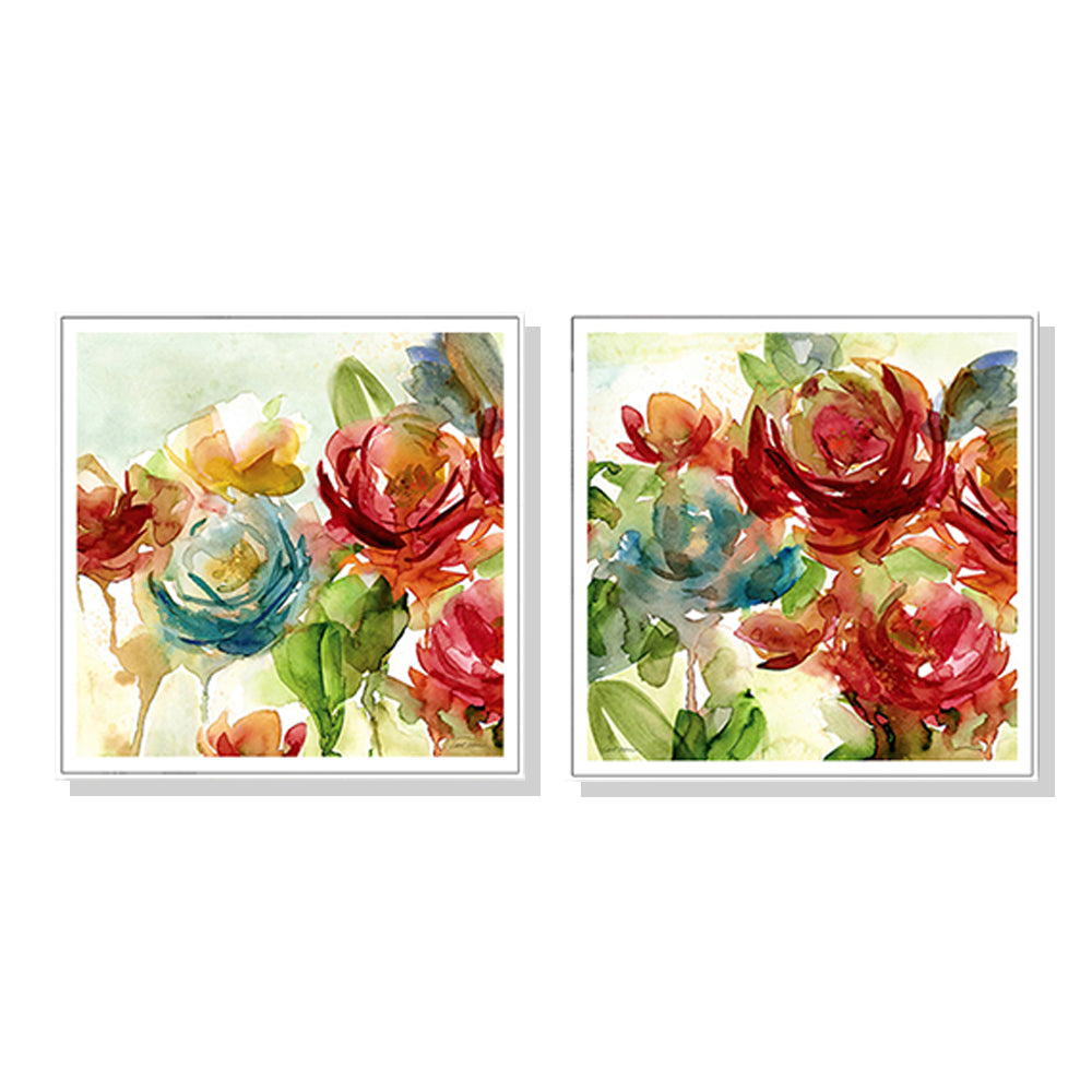 Rosewater Garden by Carol Robinson — 2-Panel Floral Canvas Set — Allure Home Collections