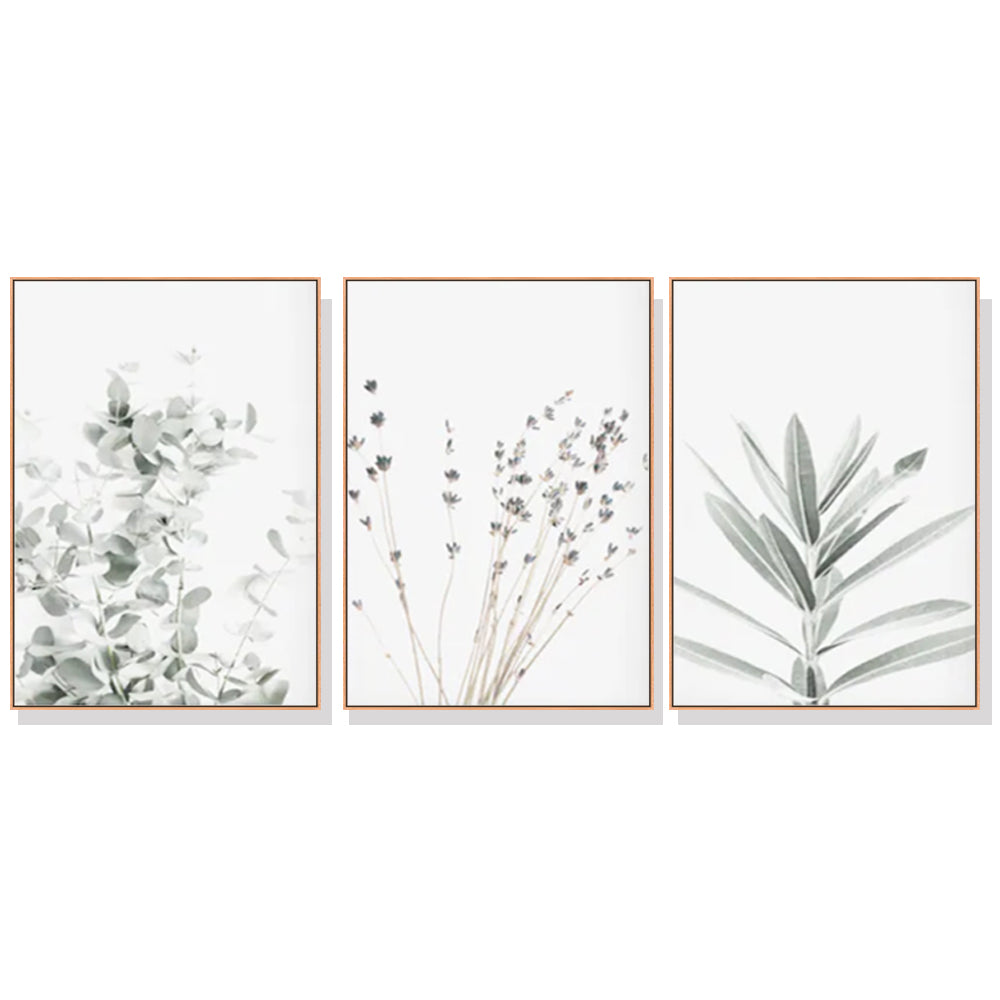 Lavender and Eucalyptus — Wood-Framed 3-Panel Canvas Set — Allure Home Collections