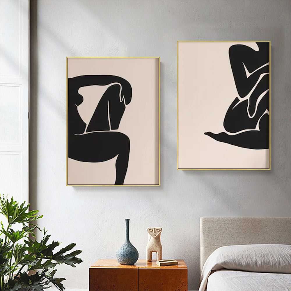 Female Figure — Gold-Framed 2-Panel Canvas Set — Allure Home Collections