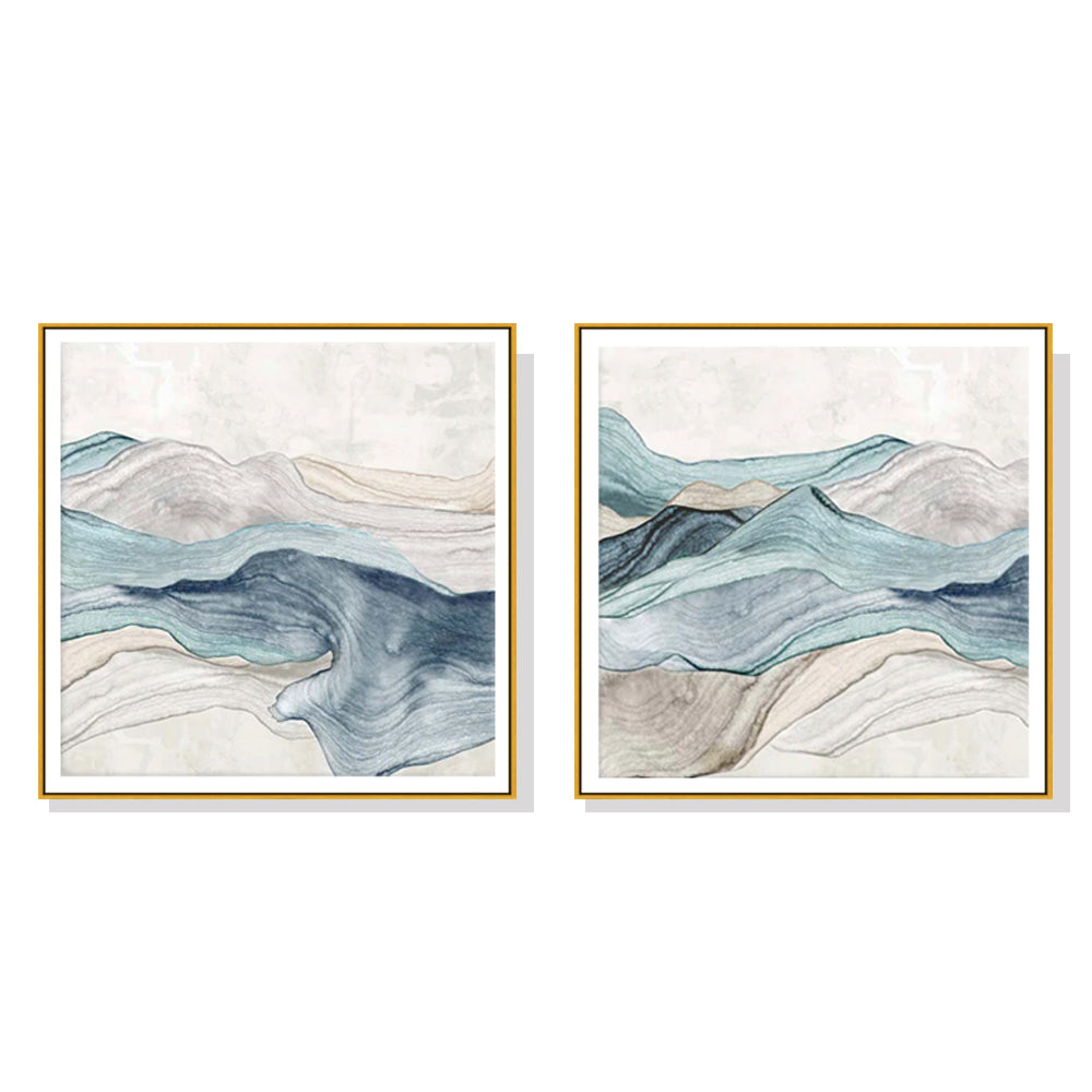 Mountain — Gold-Framed 2-Panel Canvas Set — Allure Home Collections