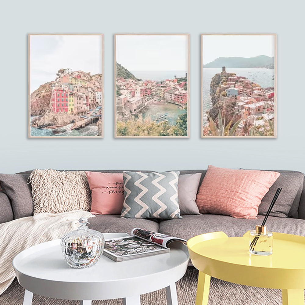 Italy Cinque Terre — 3-Panel Triptych Canvas Set — Allure Home Collections