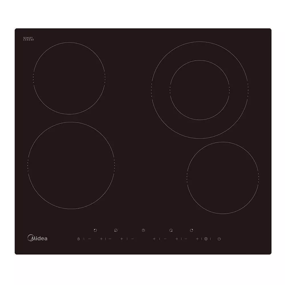 60 cm four zone induction cooktop in black Schott Ceran glass with touch controls