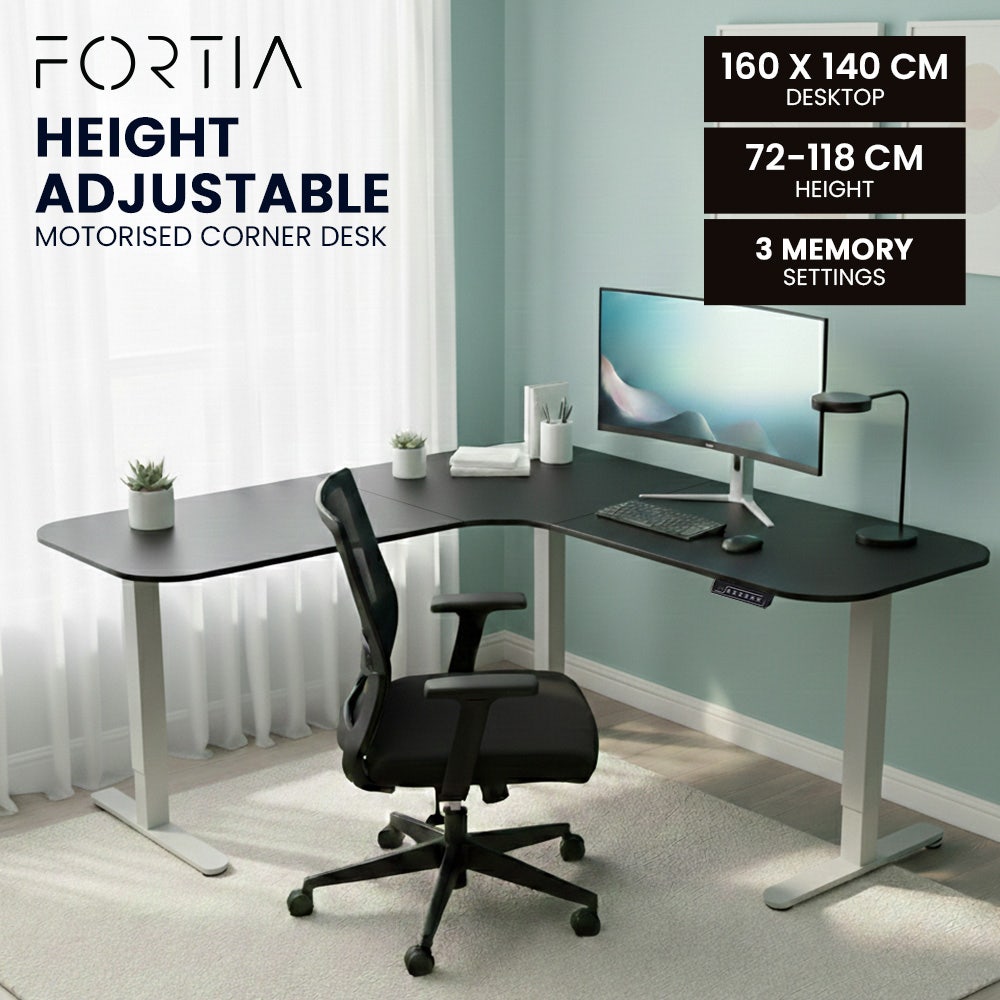 Gowrie Corner Desk, Black 160cm view 2