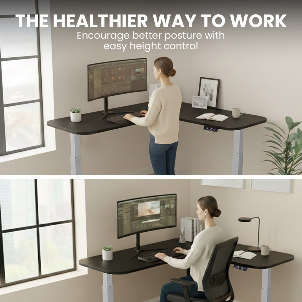 Gowrie Corner Desk, Black 160cm view 3