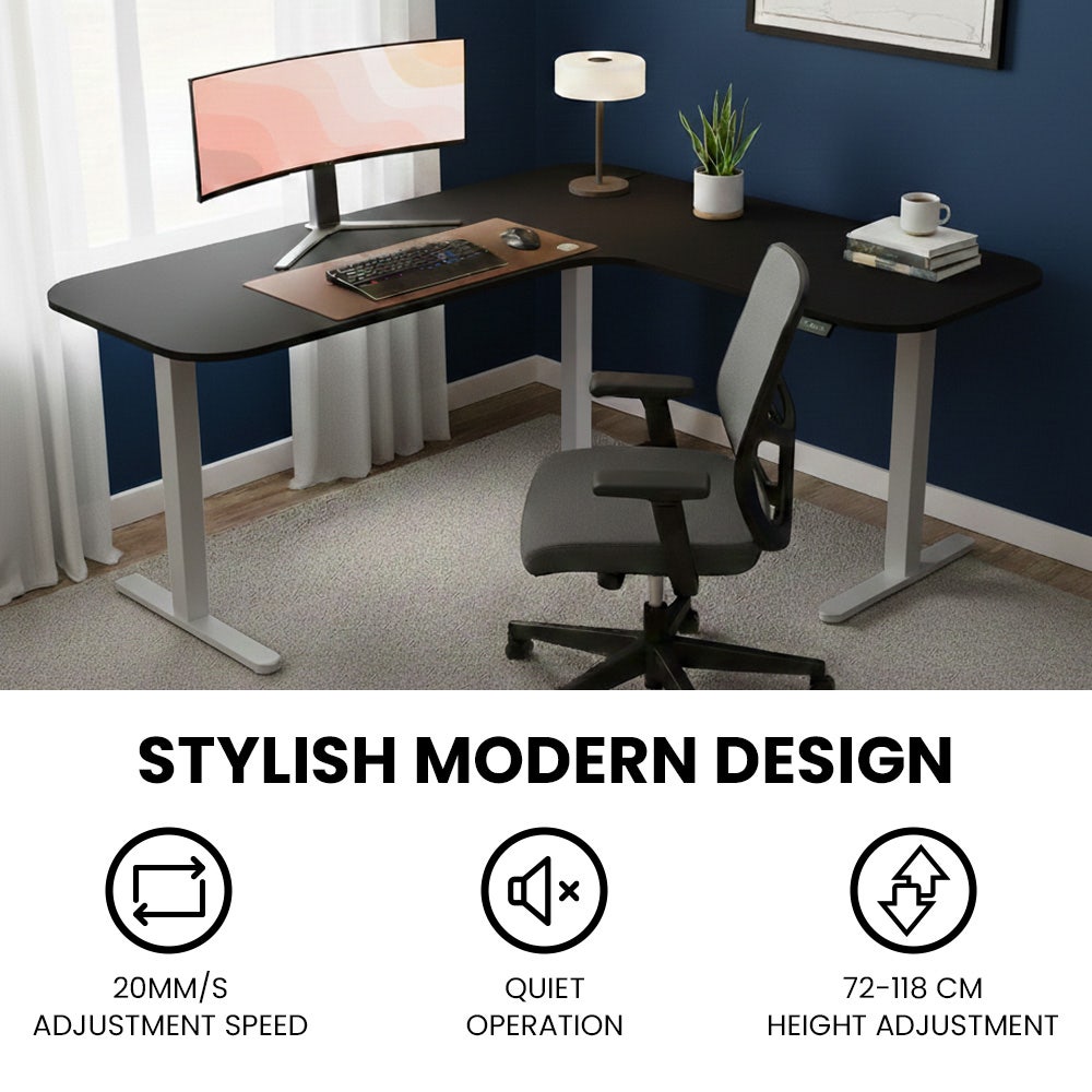 Gowrie Corner Desk, Black 160cm view 6