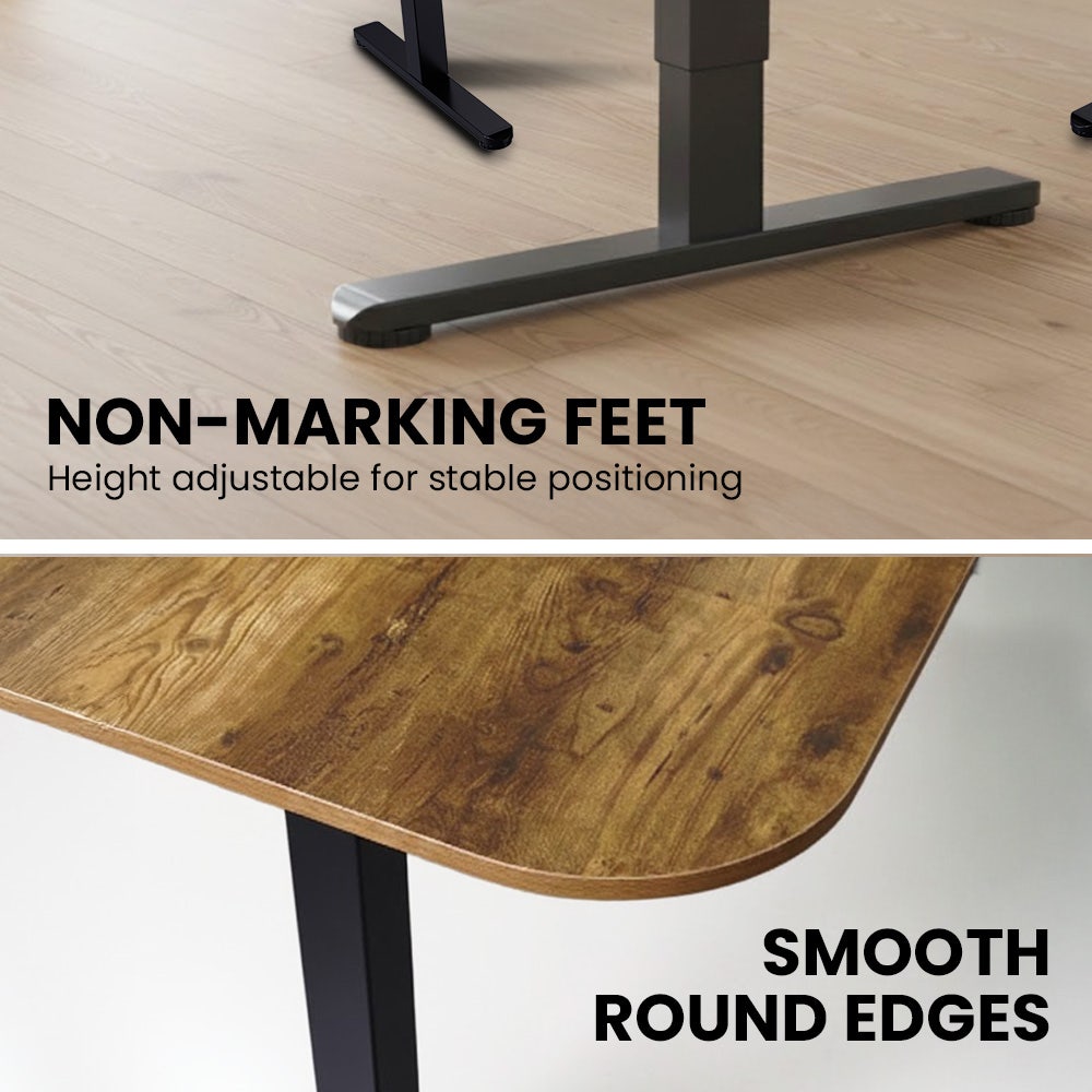 Narrabundah walnut corner standing desk in a home office