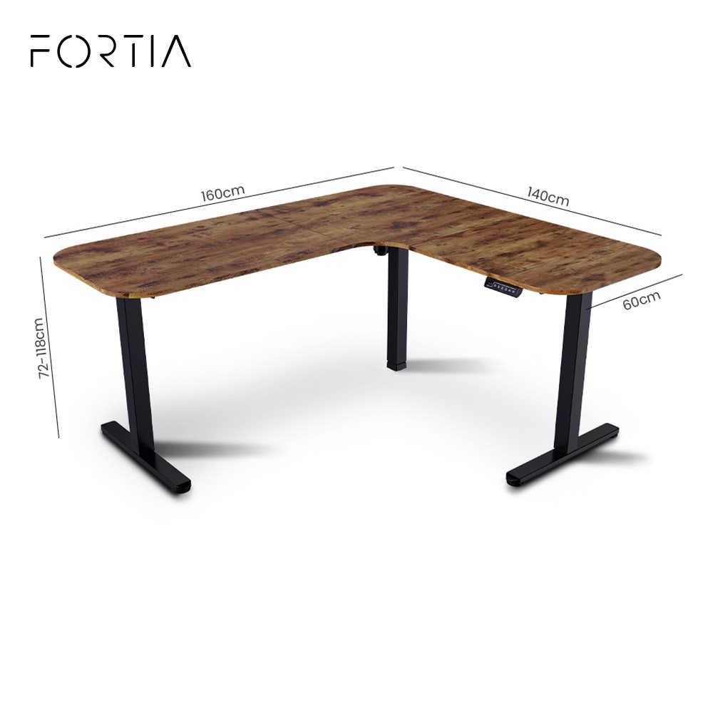 Narrabundah walnut corner standing desk in a home office