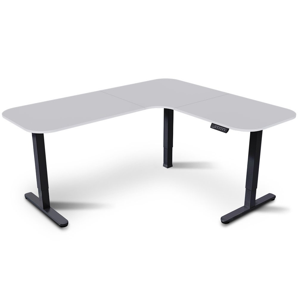 Narrabundah white corner standing desk in a home office