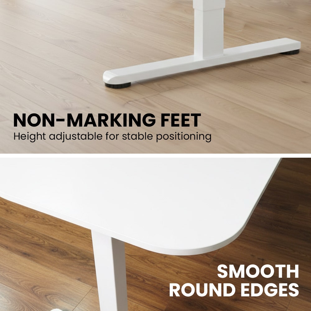 Bonner Electric Standing Corner Desk, White 160 x 140cm