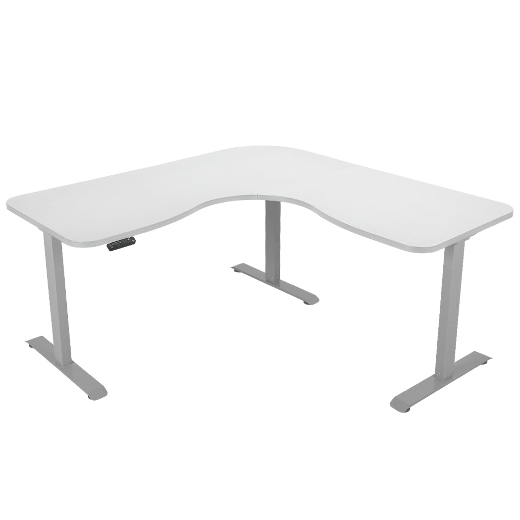 FORTIA 3-Motor Electric Sit-Stand Corner Desk 120kg Load Walnut White or Black — Allure Home Collections