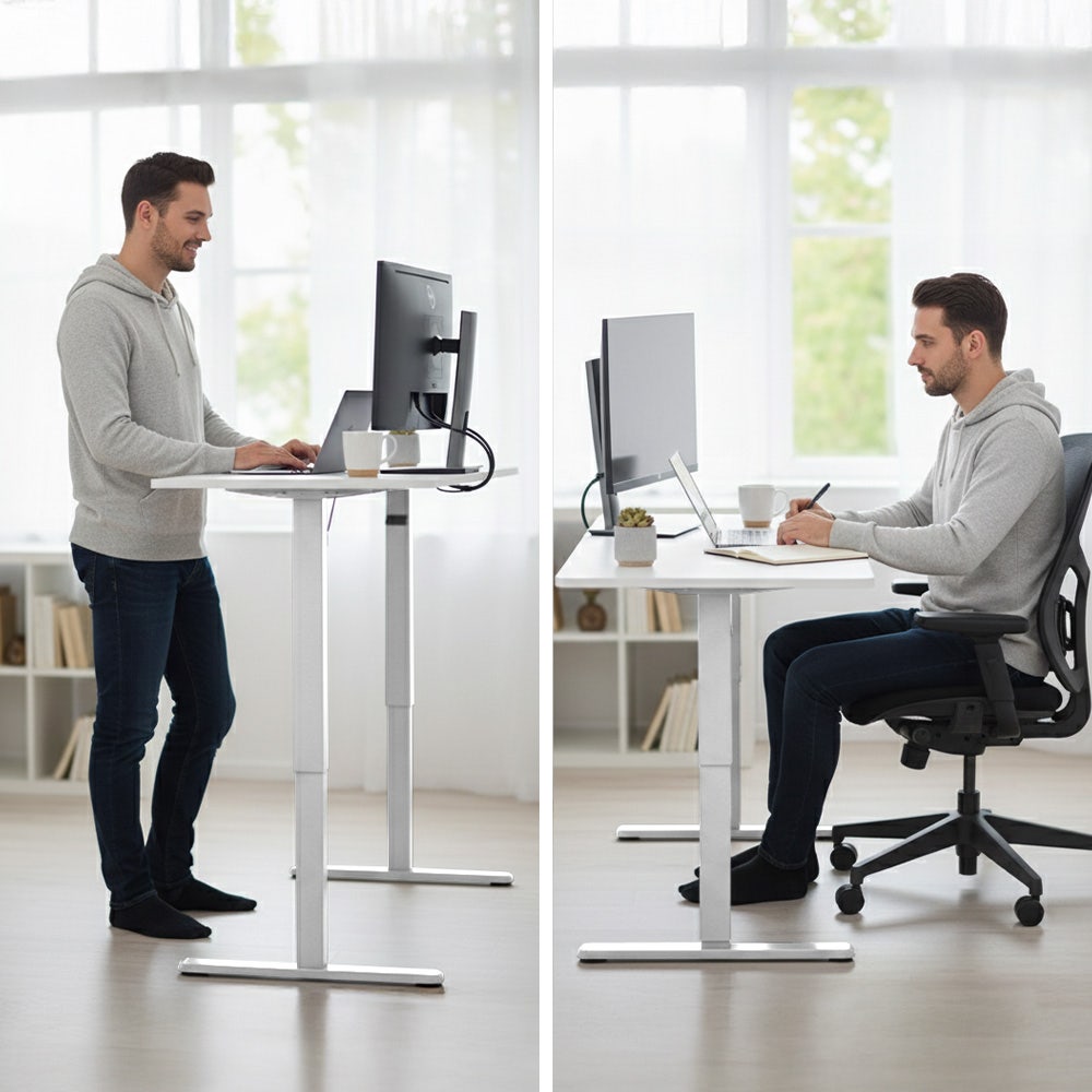 Phillip Electric Standing Desk, White 120cm