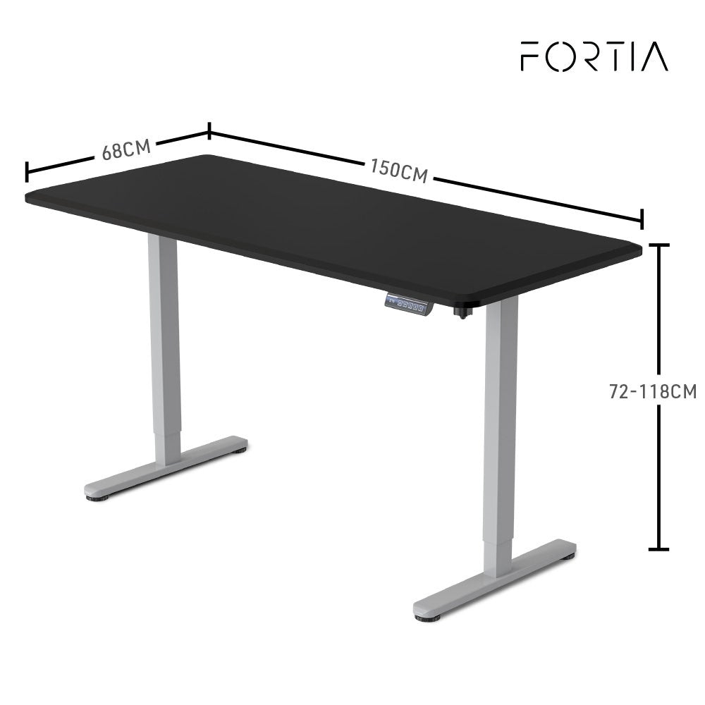 FORTIA Electric Sit-Stand Desk White Oak or Black — Allure Home Collections