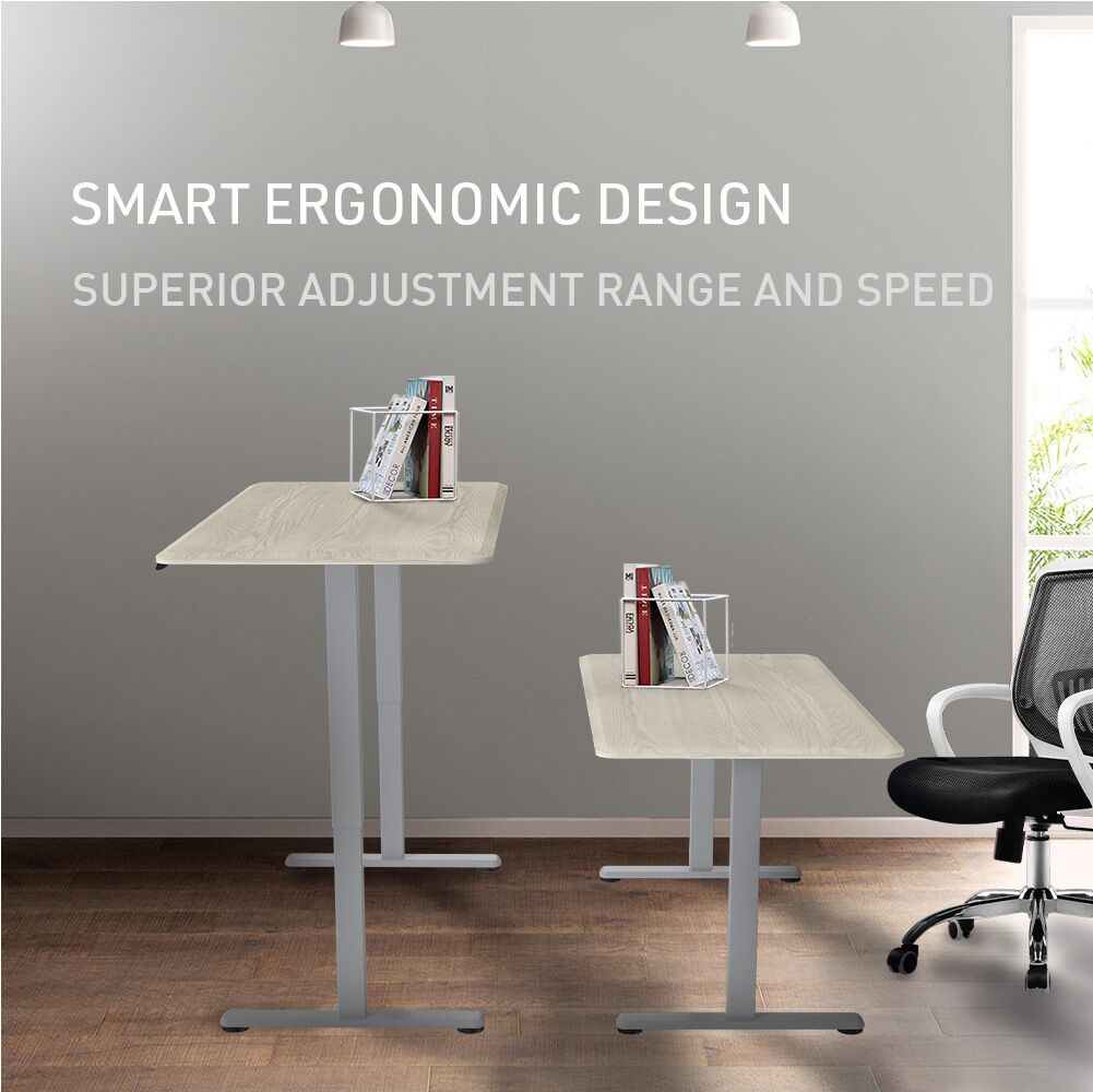 FORTIA Electric Sit-Stand Desk White Oak or Black — Allure Home Collections