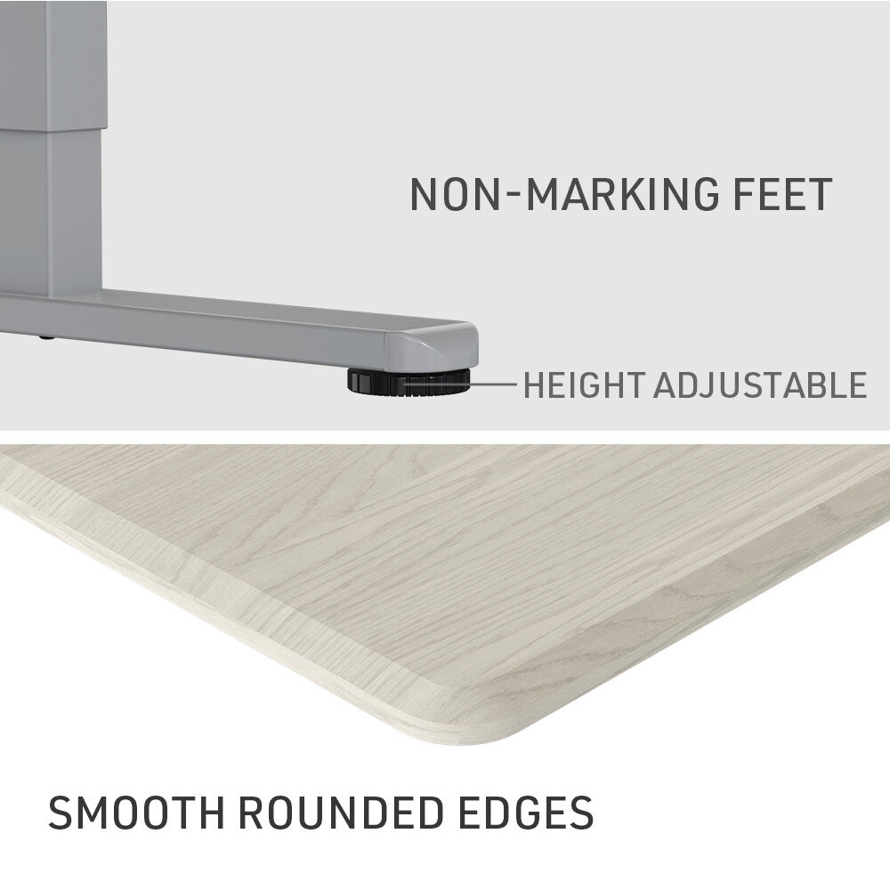 FORTIA Electric Sit-Stand Desk White Oak or Black — Allure Home Collections