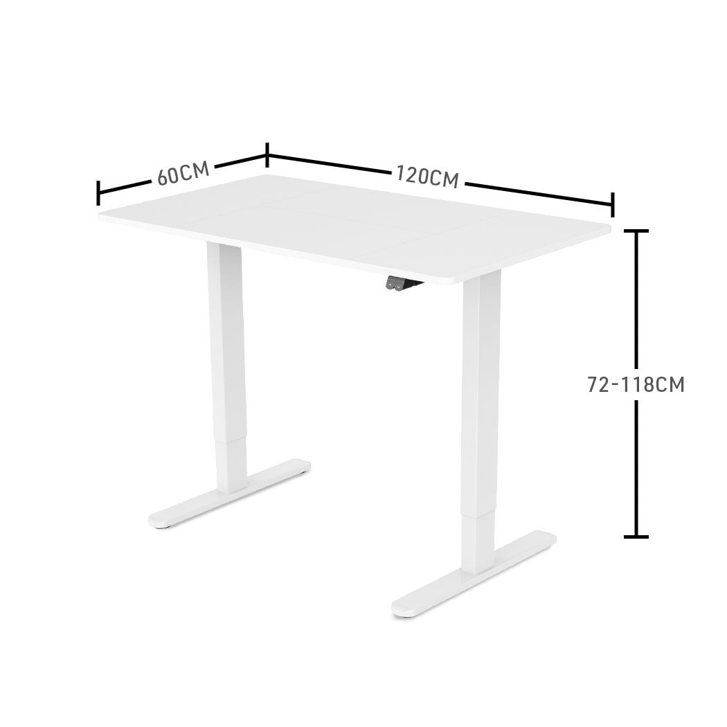 FORTIA Motorised Sit-Stand Desk 120 x 60cm Black or White — Allure Home Collections