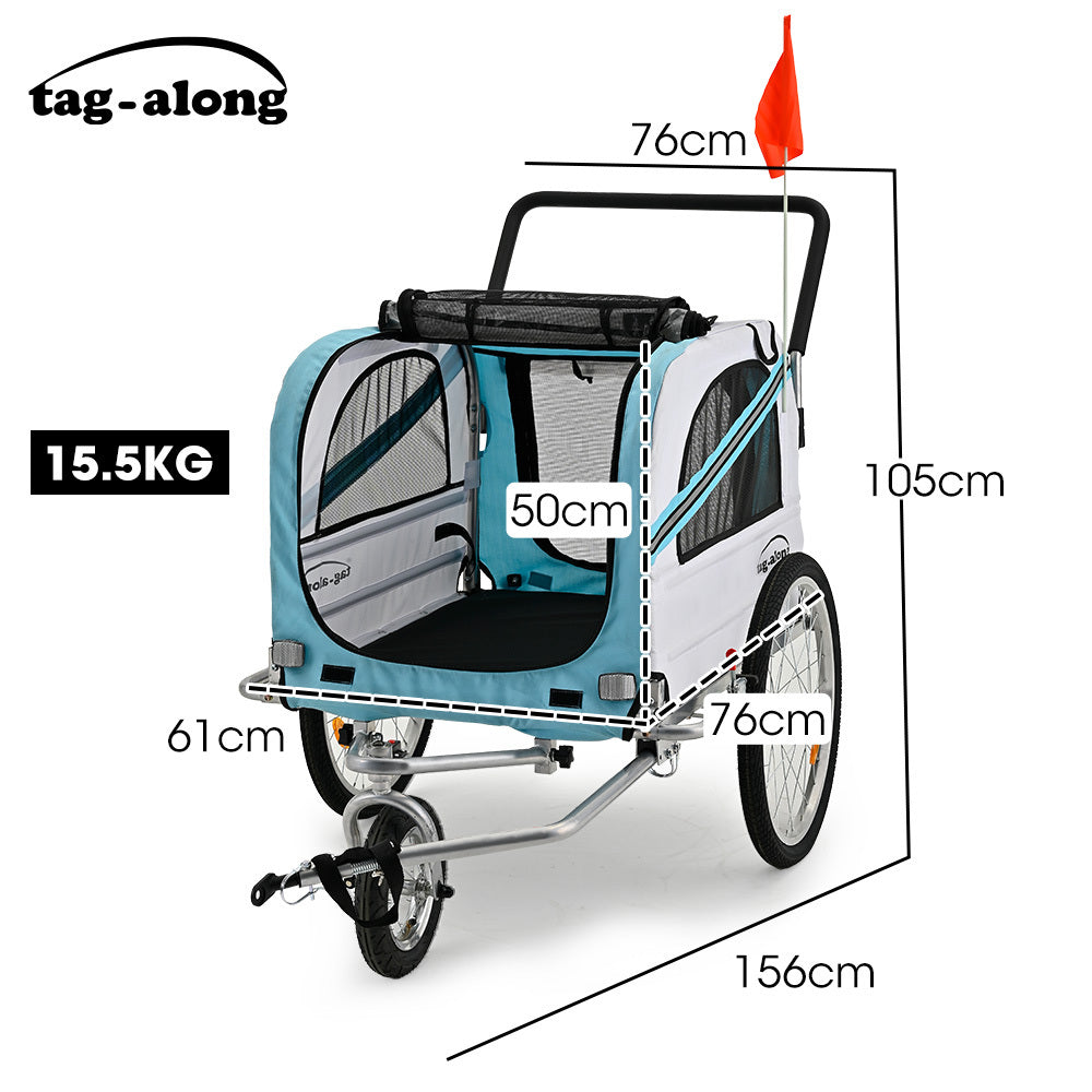Ninove Convertible Pet and Cargo Bike Trailer Stroller, 40kg, Blue