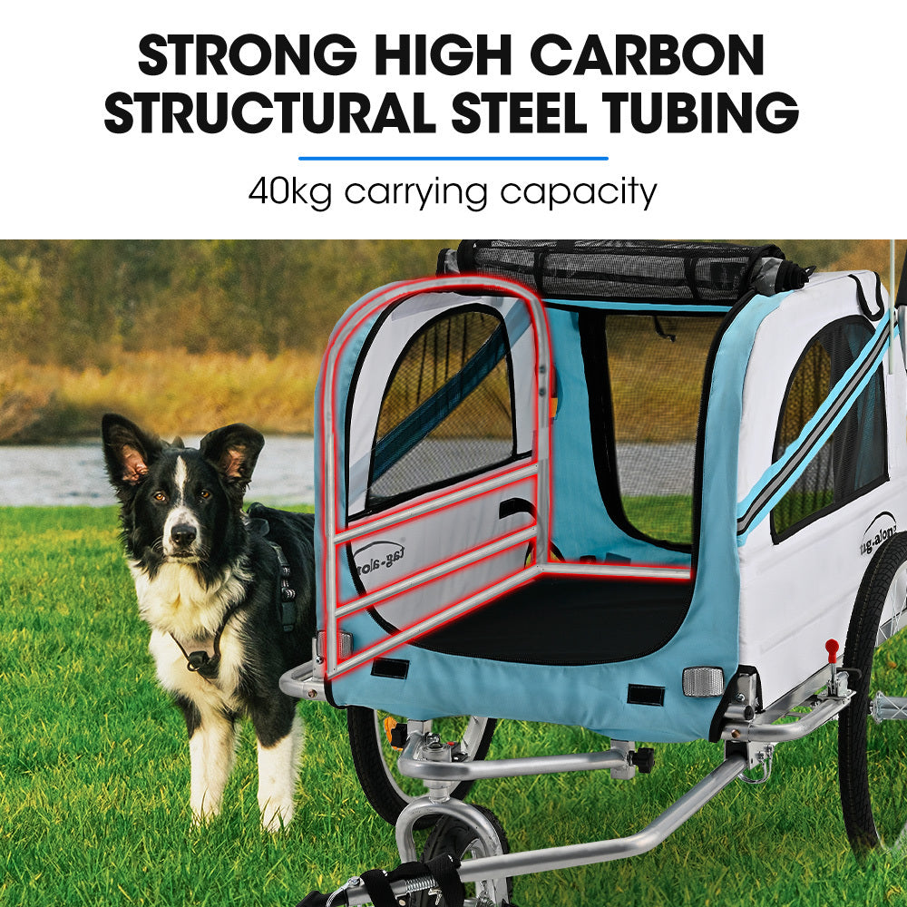 Ninove Convertible Pet and Cargo Bike Trailer Stroller, 40kg, Blue