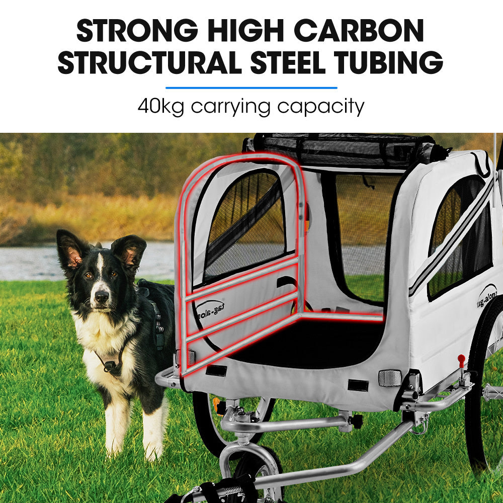 Ninove Convertible Pet and Cargo Bike Trailer Stroller, 40kg, Grey