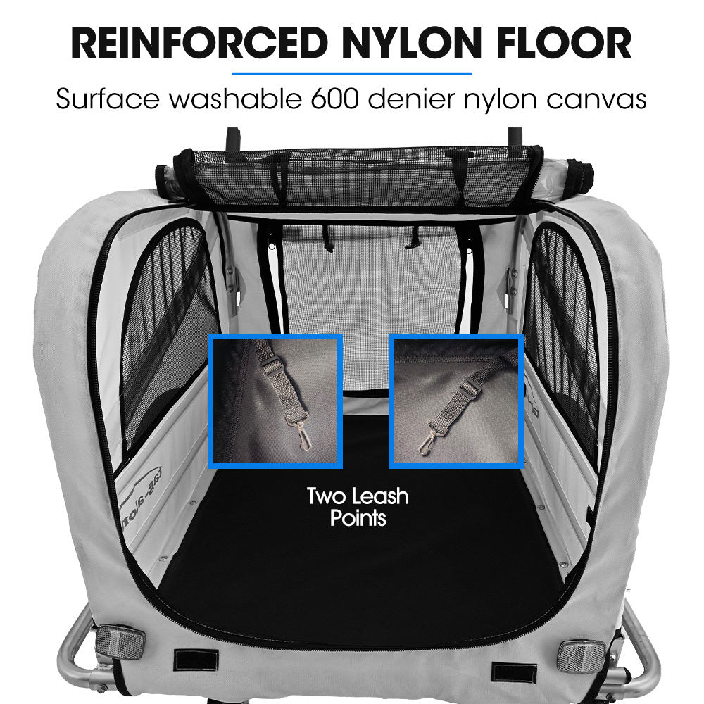 Ninove Convertible Pet and Cargo Bike Trailer Stroller, 40kg, Grey