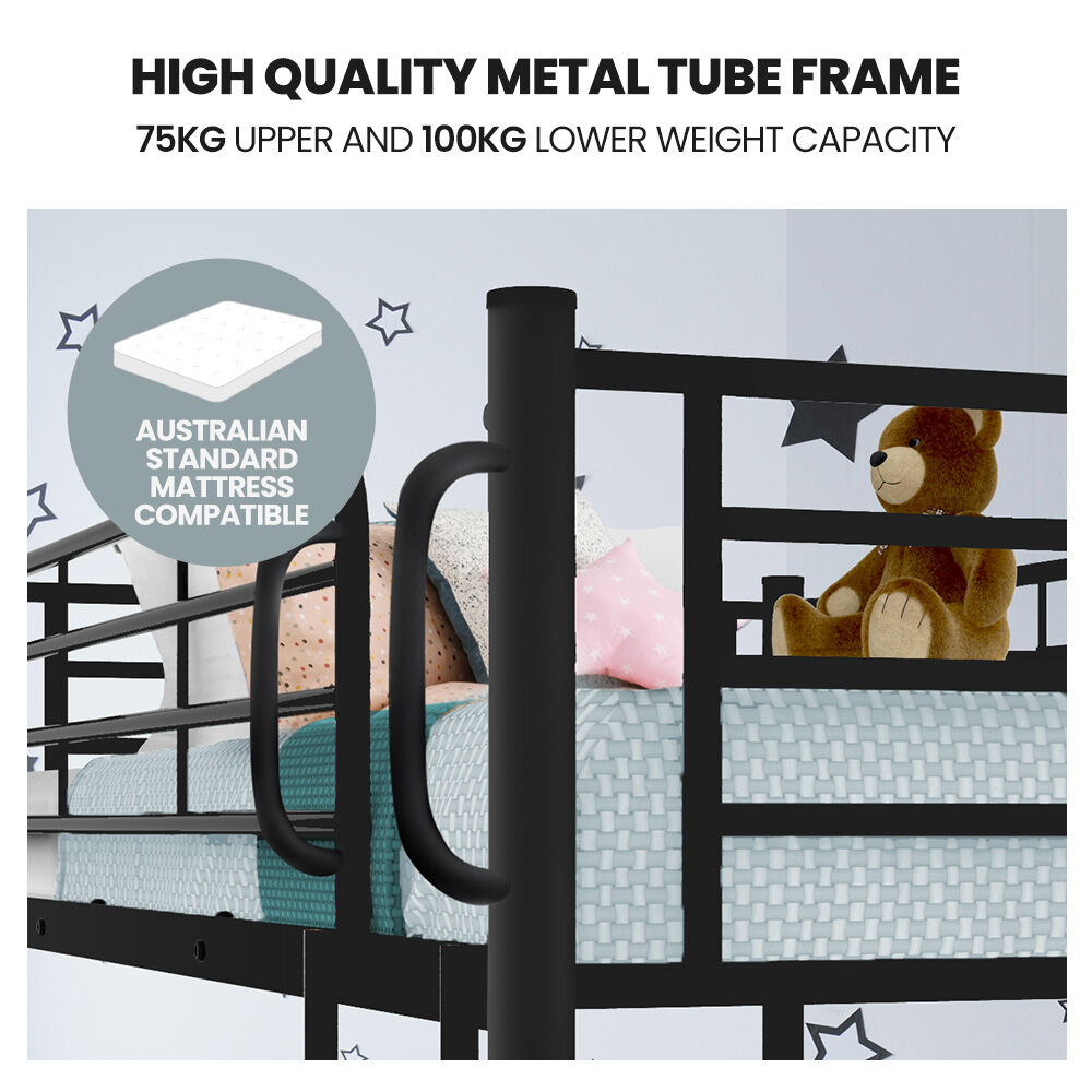 Foligno King Single Bunk Bed, Dark Grey