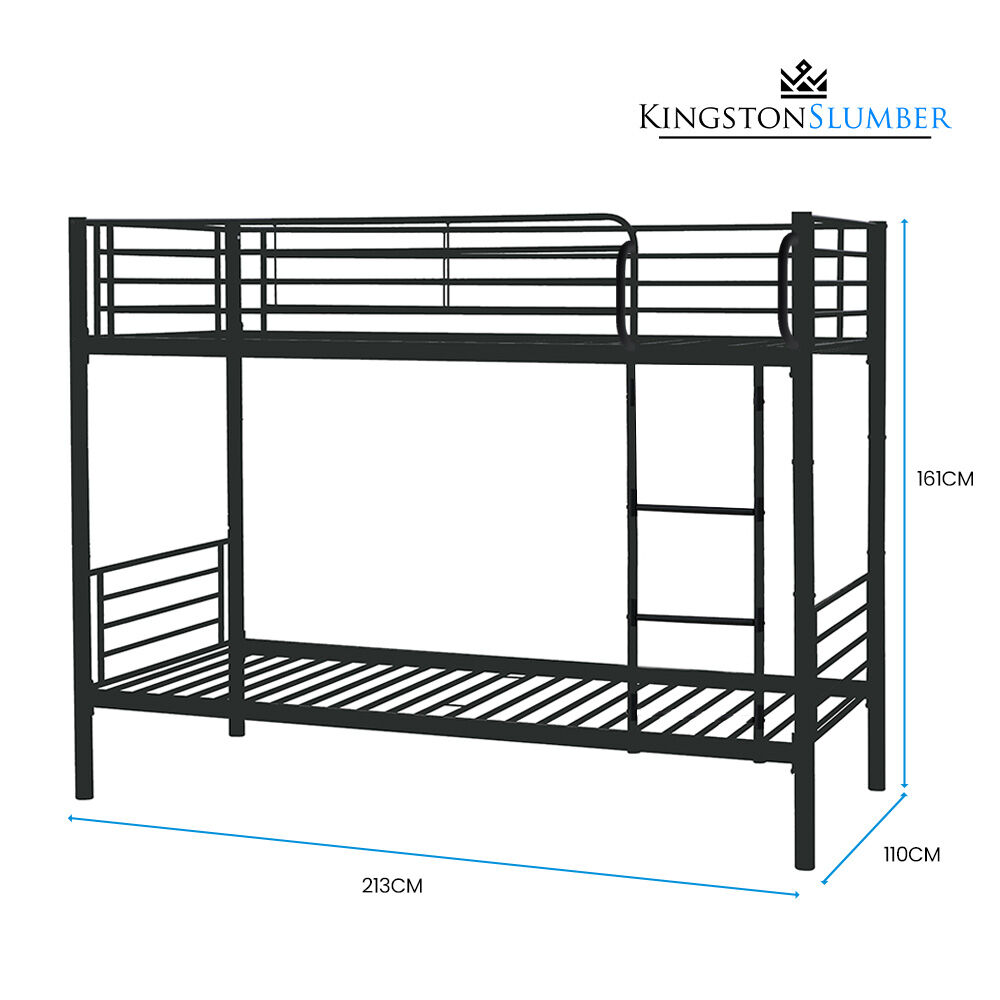 Foligno King Single Bunk Bed, Dark Grey