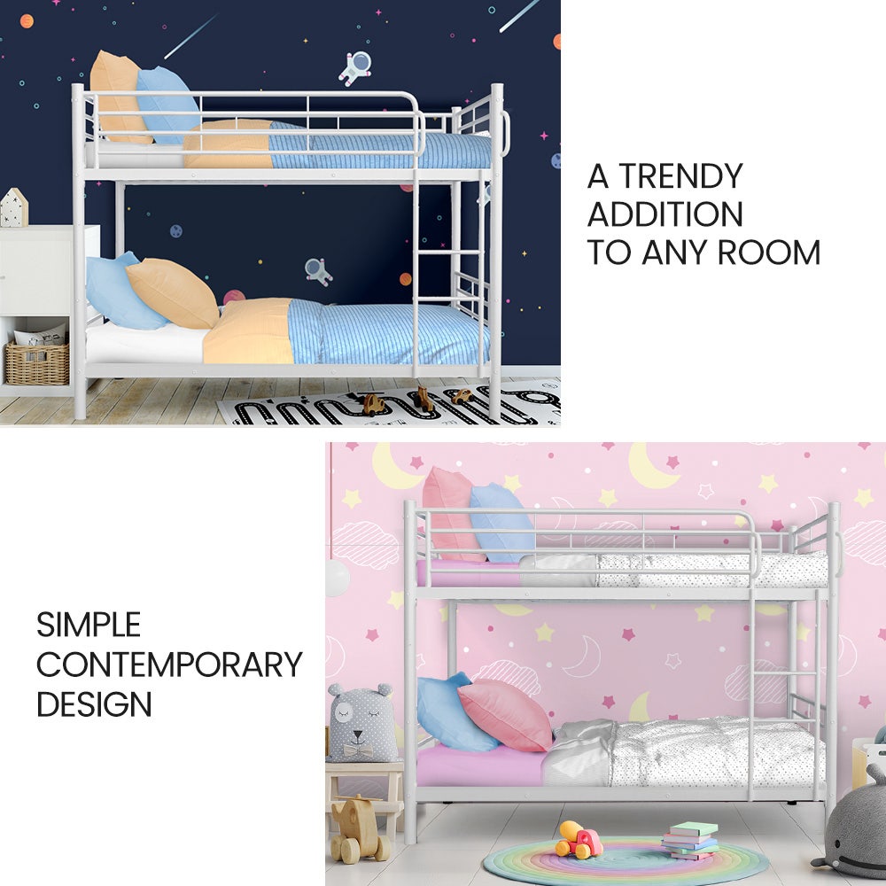 Foligno King Single Bunk Bed, White