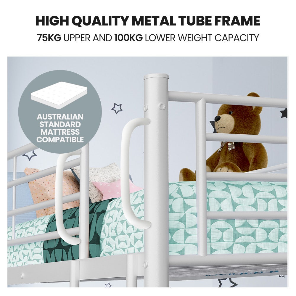 Foligno King Single Bunk Bed, White