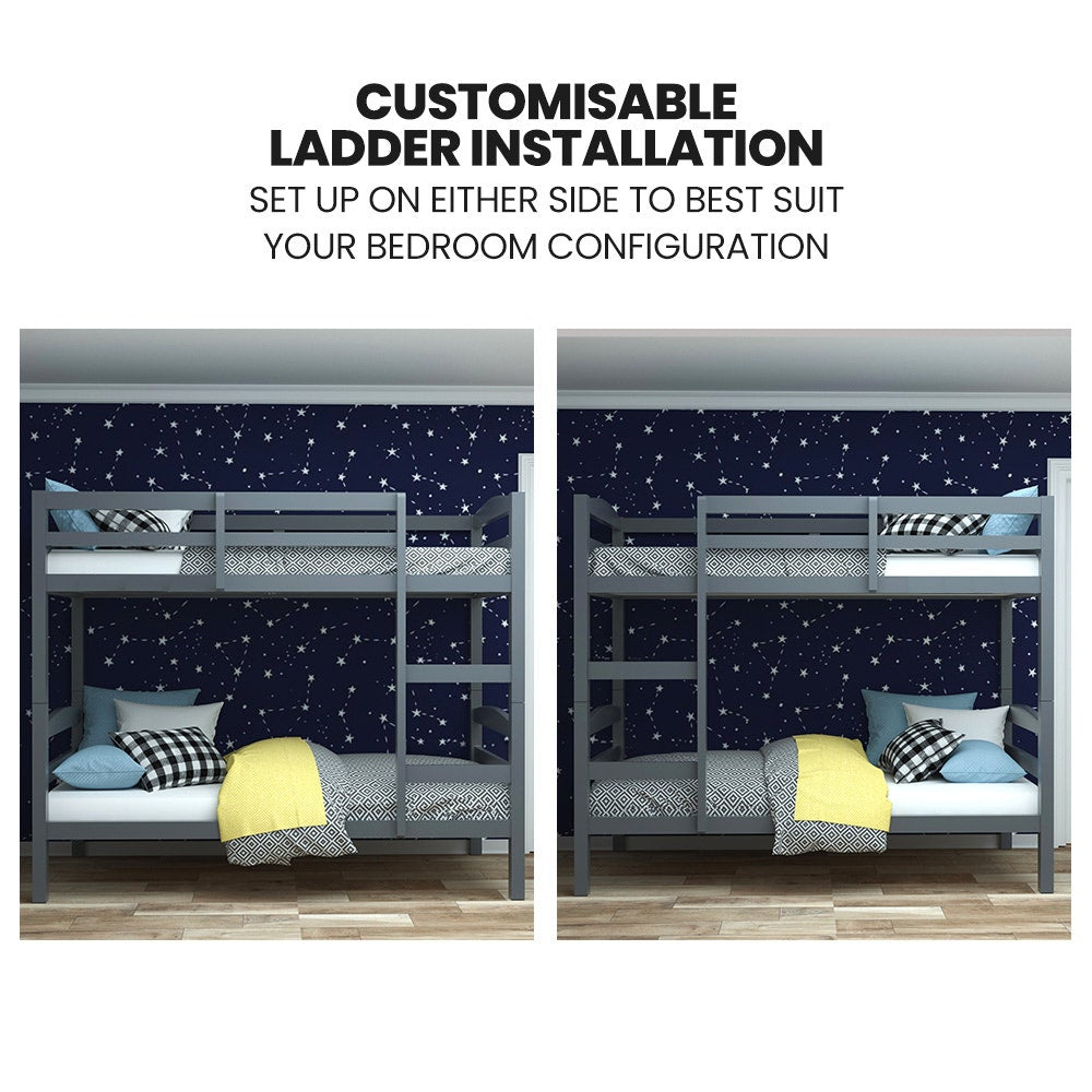 Cascia Single Bunk Bed, Grey