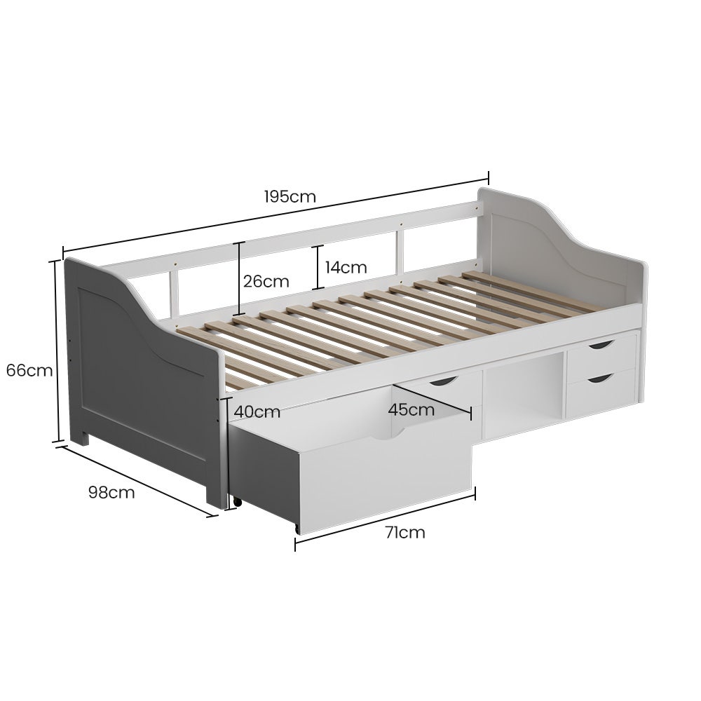 Bagnoregio Single Bed Frame, White