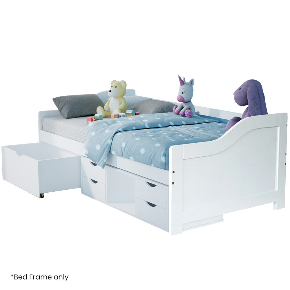 Bagnoregio White Single bed frame in a modern bedroom
