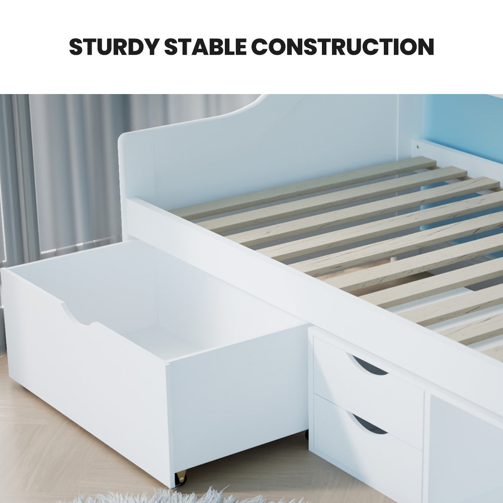 Bagnoregio Single Bed Frame, White