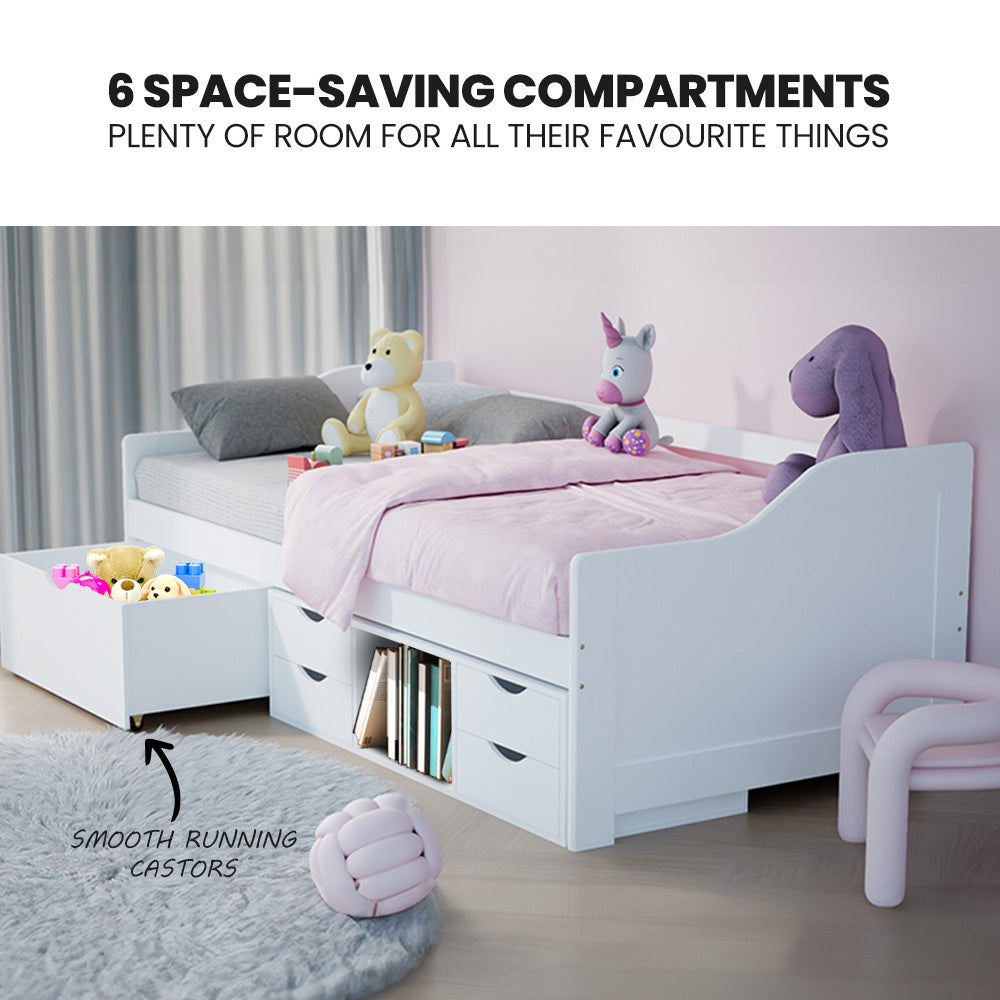 Bagnoregio Single Bed Frame, White
