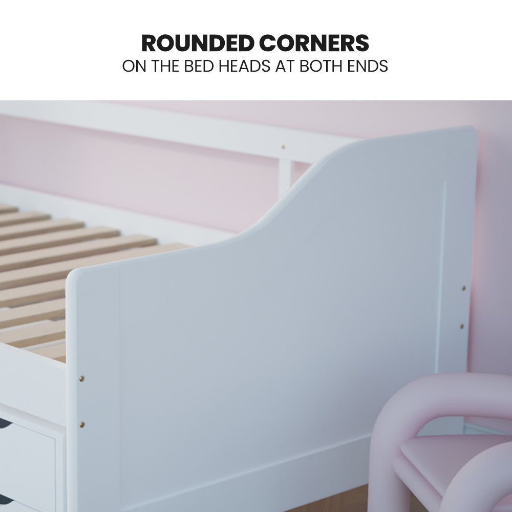 Bagnoregio Single Bed Frame, White