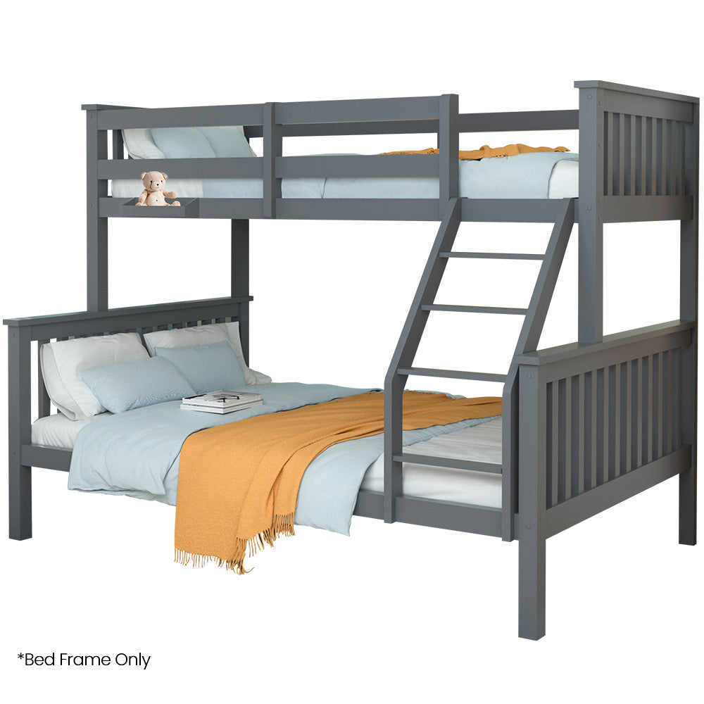Amelia Grey Single Bunk Bed frame in a modern bedroom