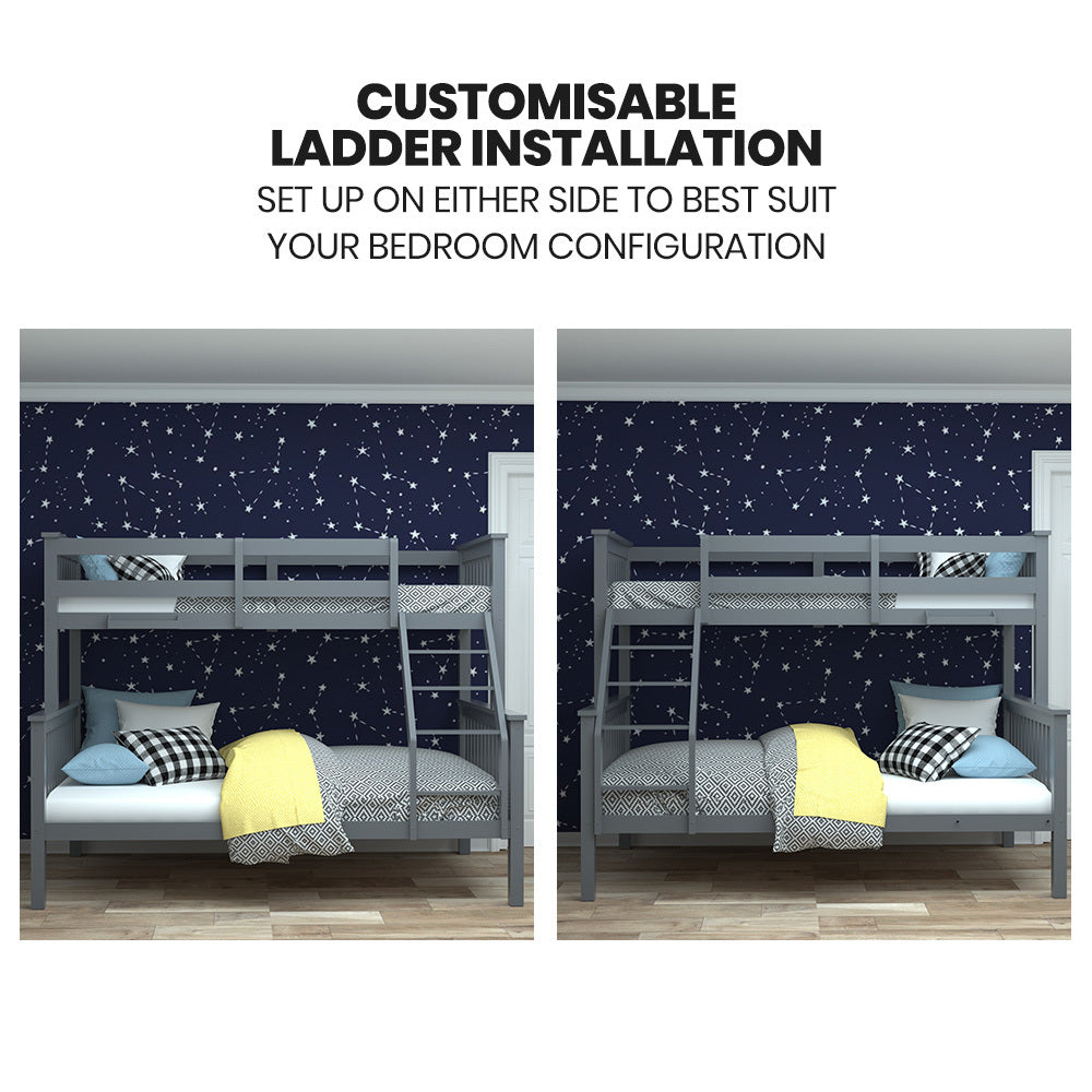 Amelia Single Bunk Bed, Grey