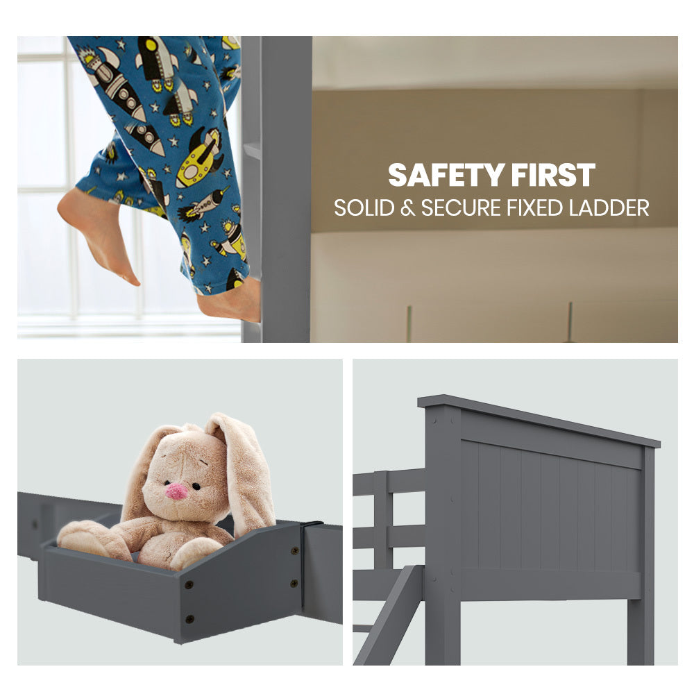 Narni Single Bunk Bed, Grey