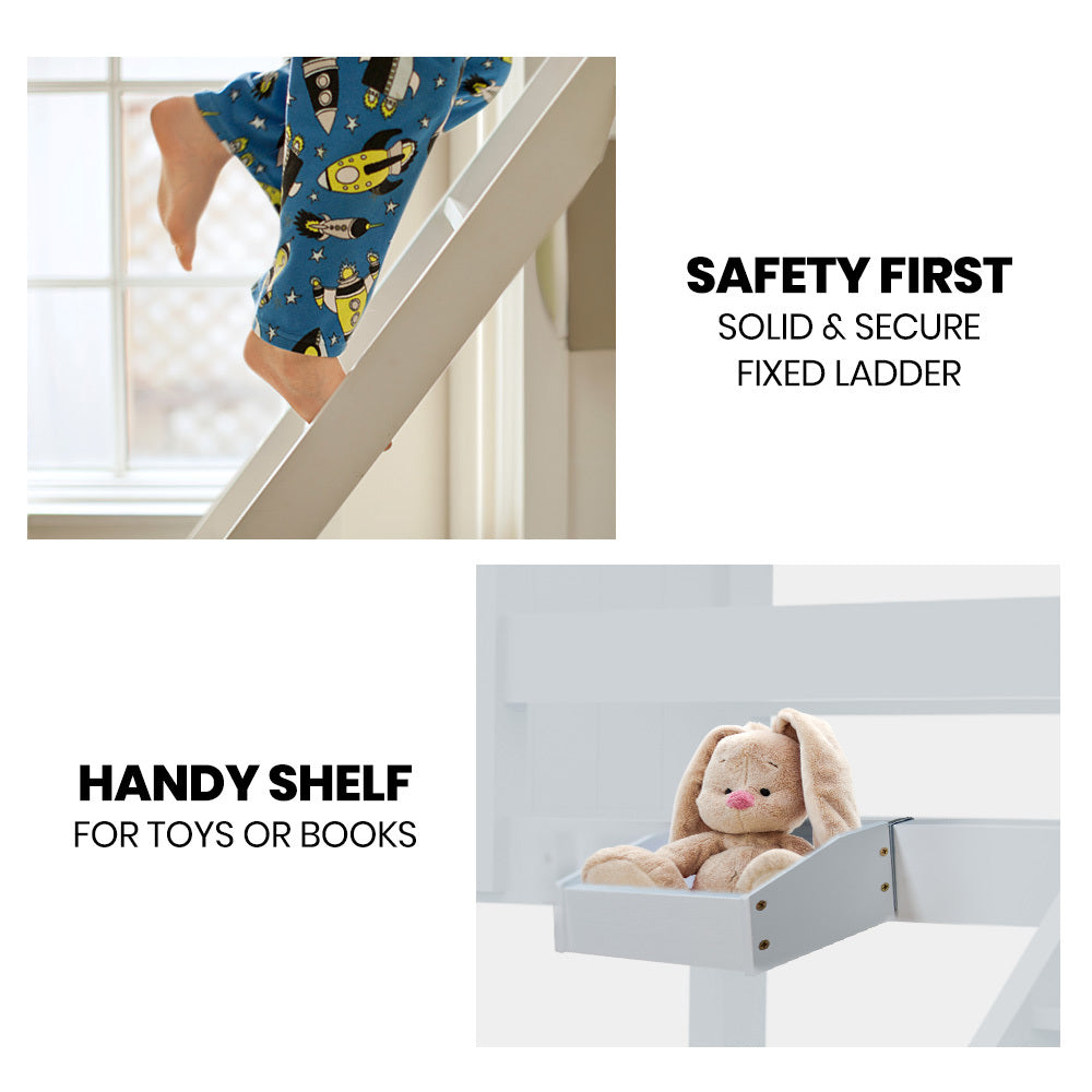 Narni Single Bunk Bed, White
