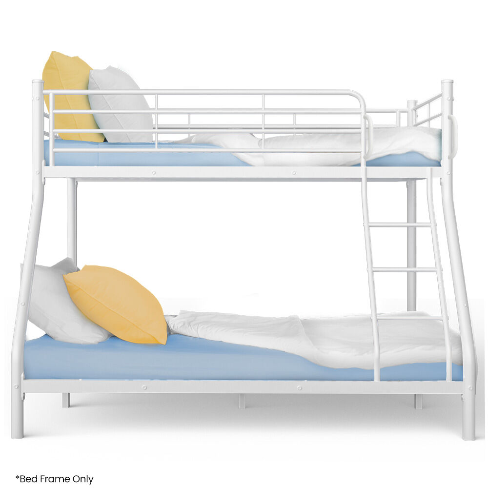 Terni White Single Bunk Bed frame in a modern bedroom