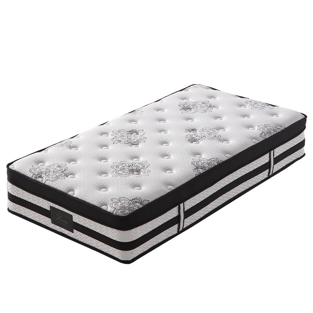 KINGSTON SLUMBER Luxury 34cm Mattress, Medium Firm, Euro Top, 5-Zone Pocket Spring Foam