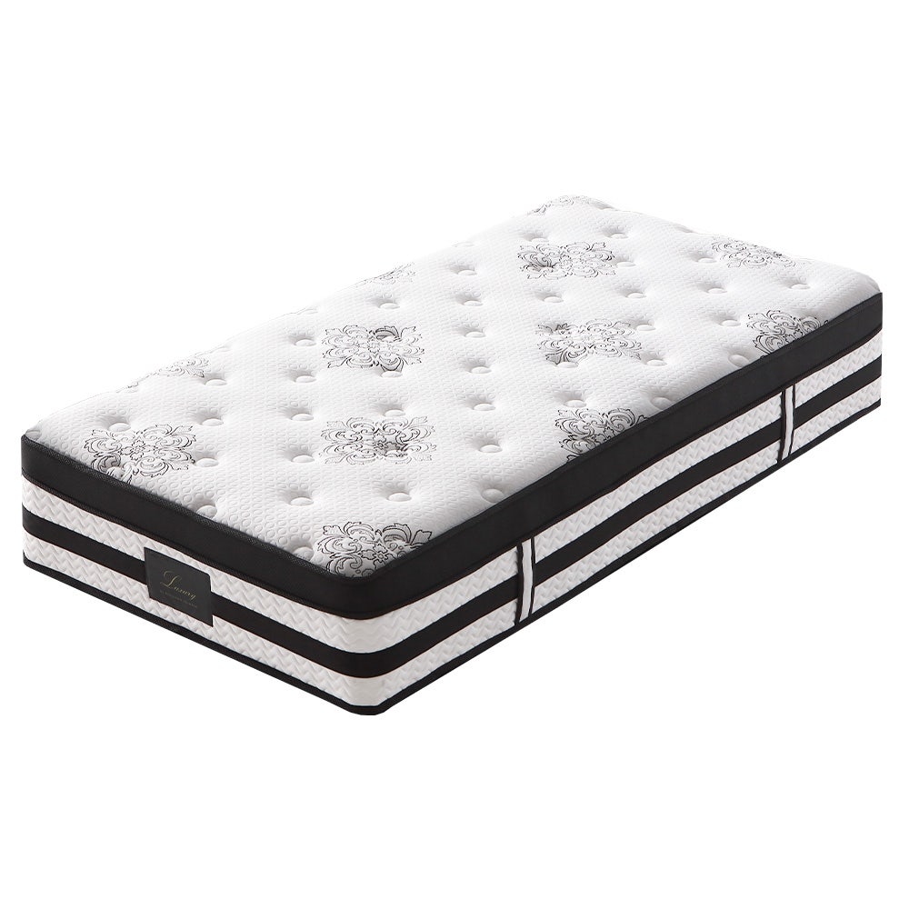 KINGSTON SLUMBER Luxury 34cm Mattress, Medium Firm, Euro Top, 5-Zone Pocket Spring Foam
