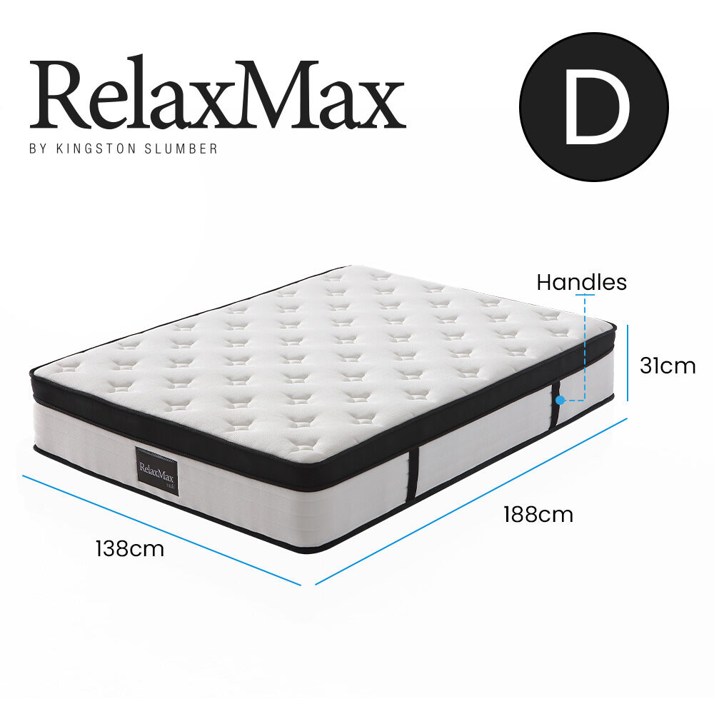 Kingston Slumber RelaxMax 31cm Euro Top 5-Zone Pocket Spring Mattress — OEKO-TEX Knitted — Allure Home Collections