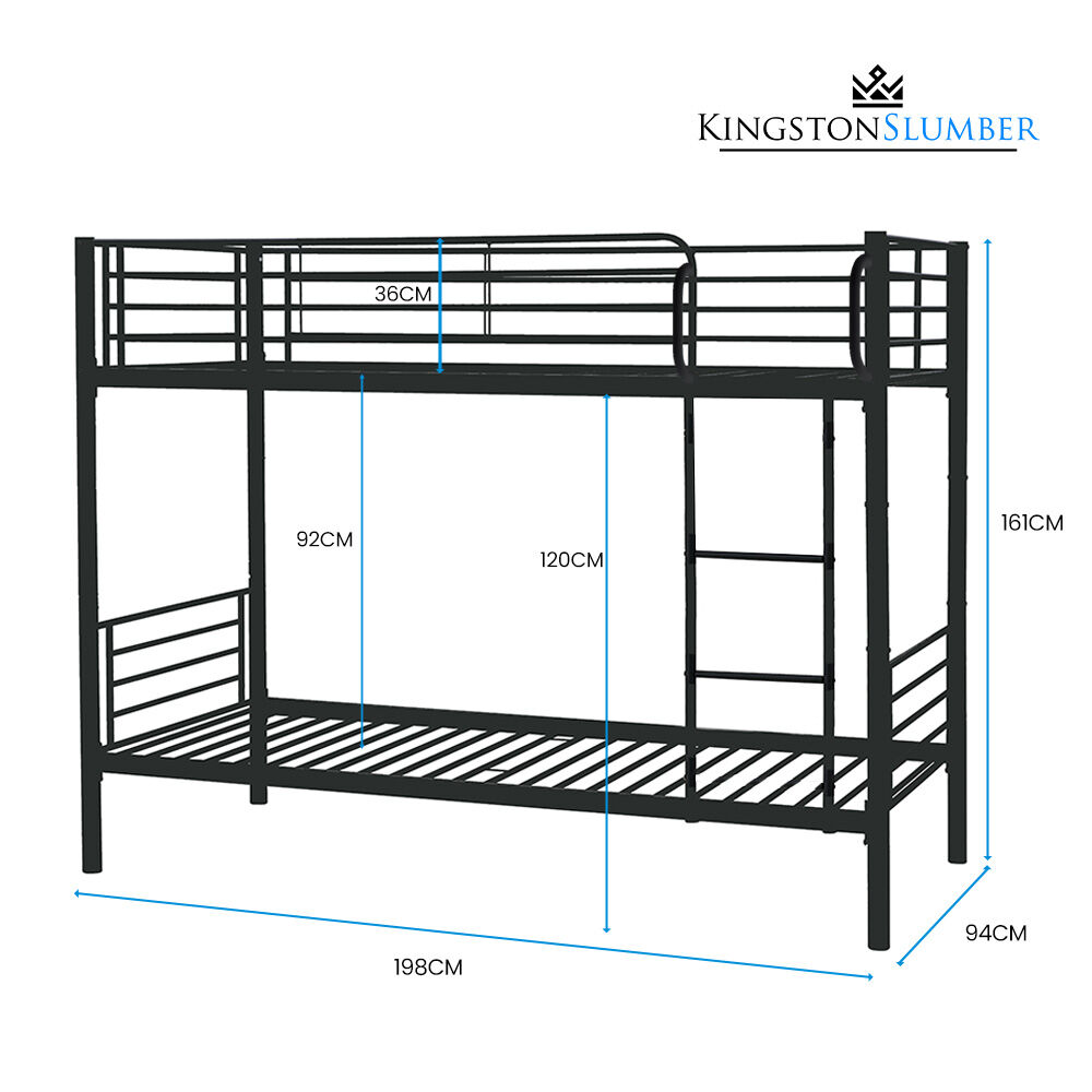 Bevagna Single Bunk Bed, Dark Grey