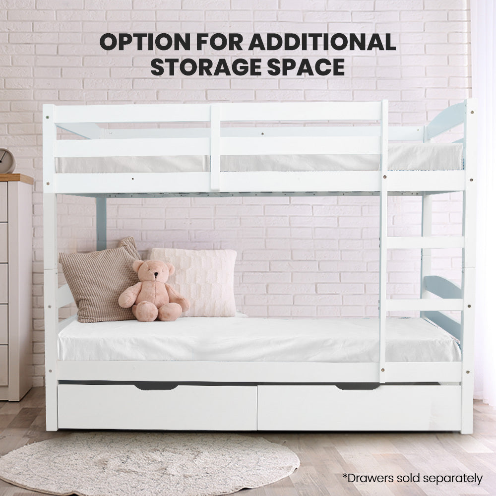 Montefalco Single Bunk Bed, White