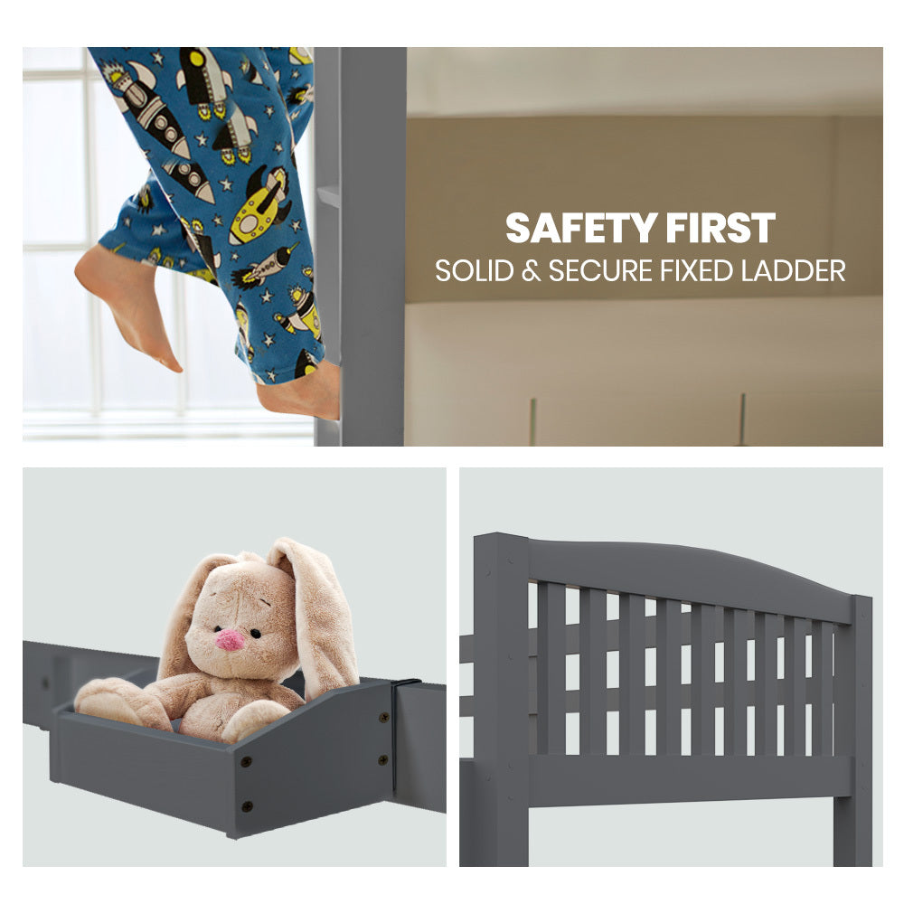 Norcia Single Bunk Bed, Grey
