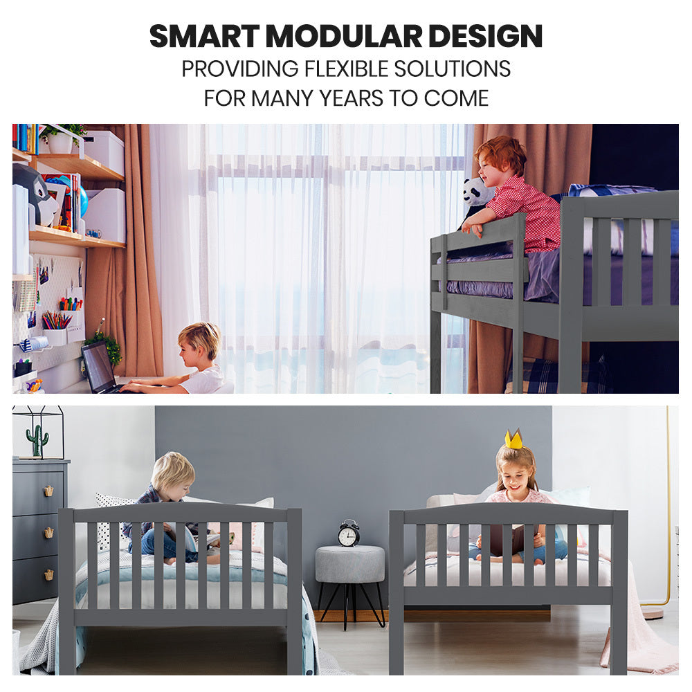 Norcia Single Bunk Bed, Grey