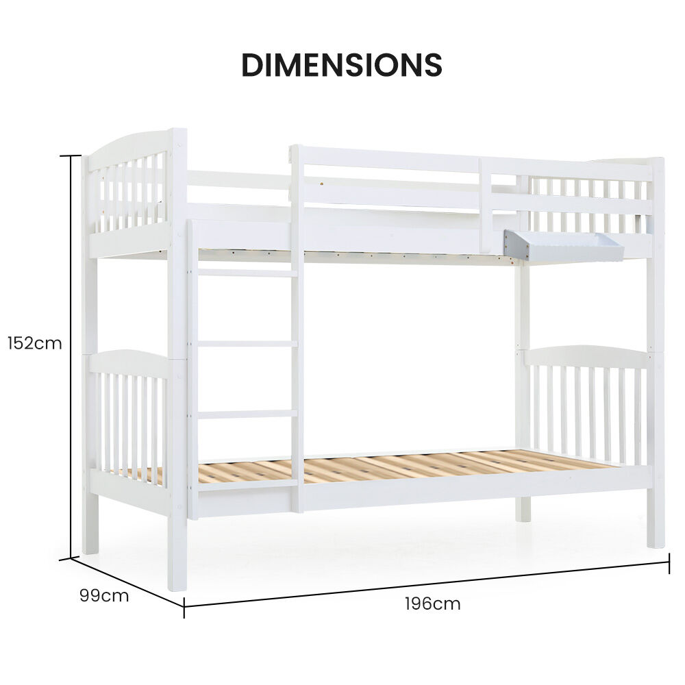 Spello Single Bunk Bed, White