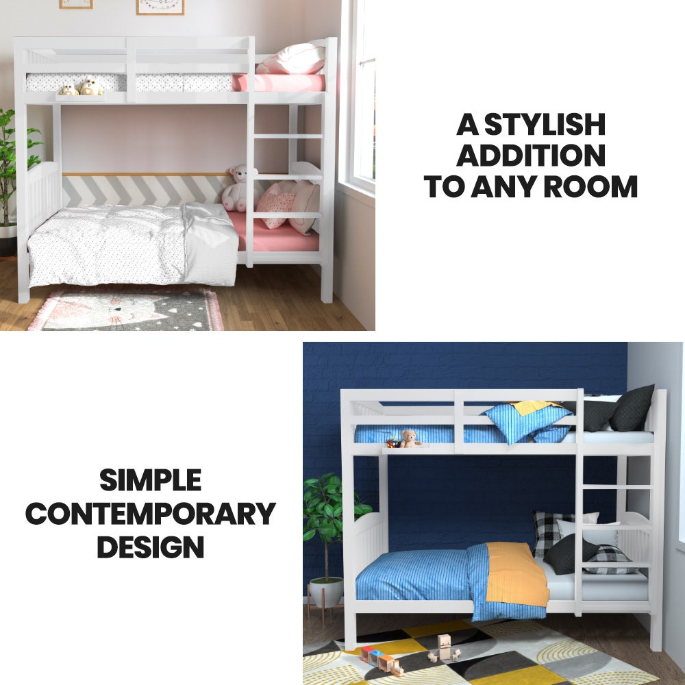 Spello Single Bunk Bed, White