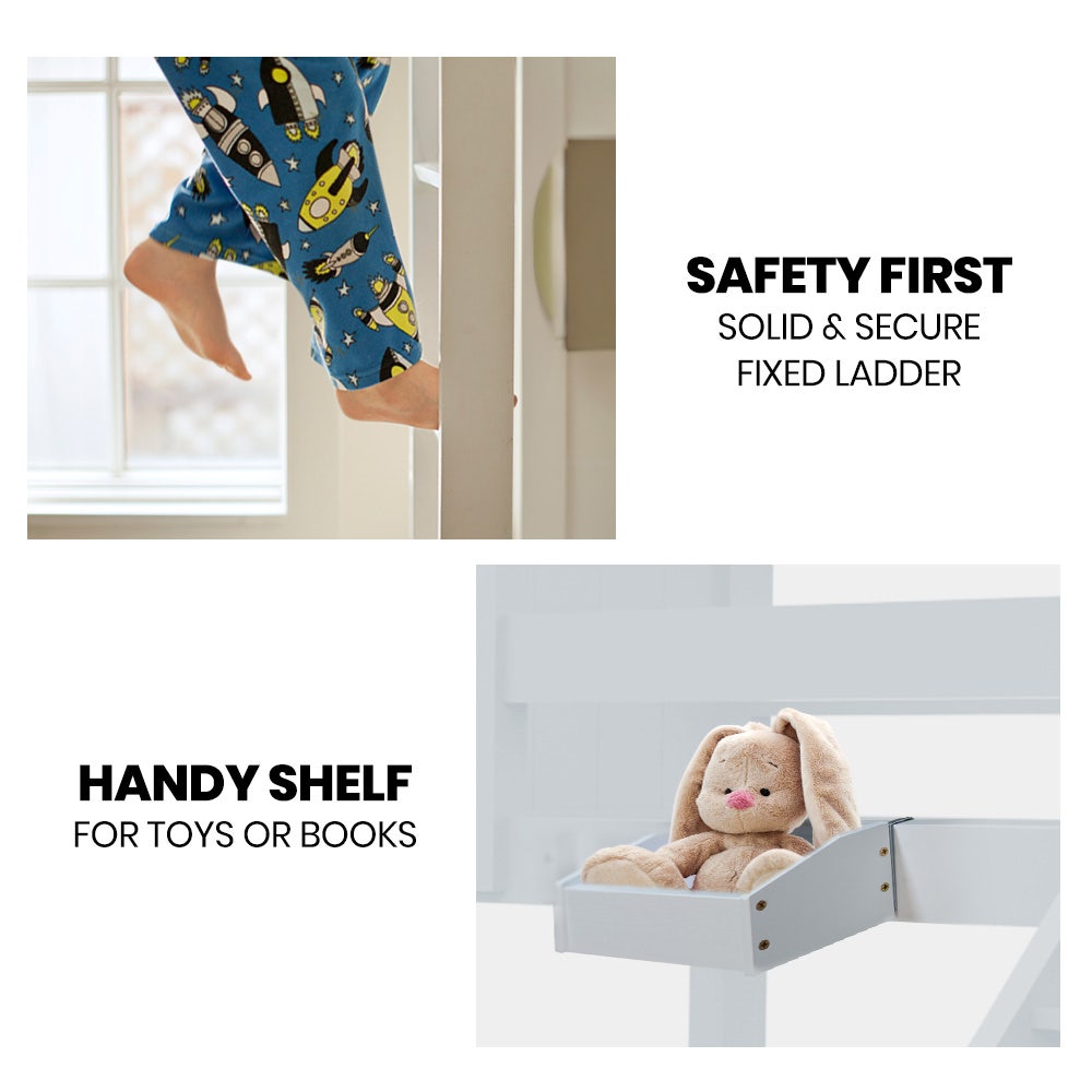 Spello Single Bunk Bed, White