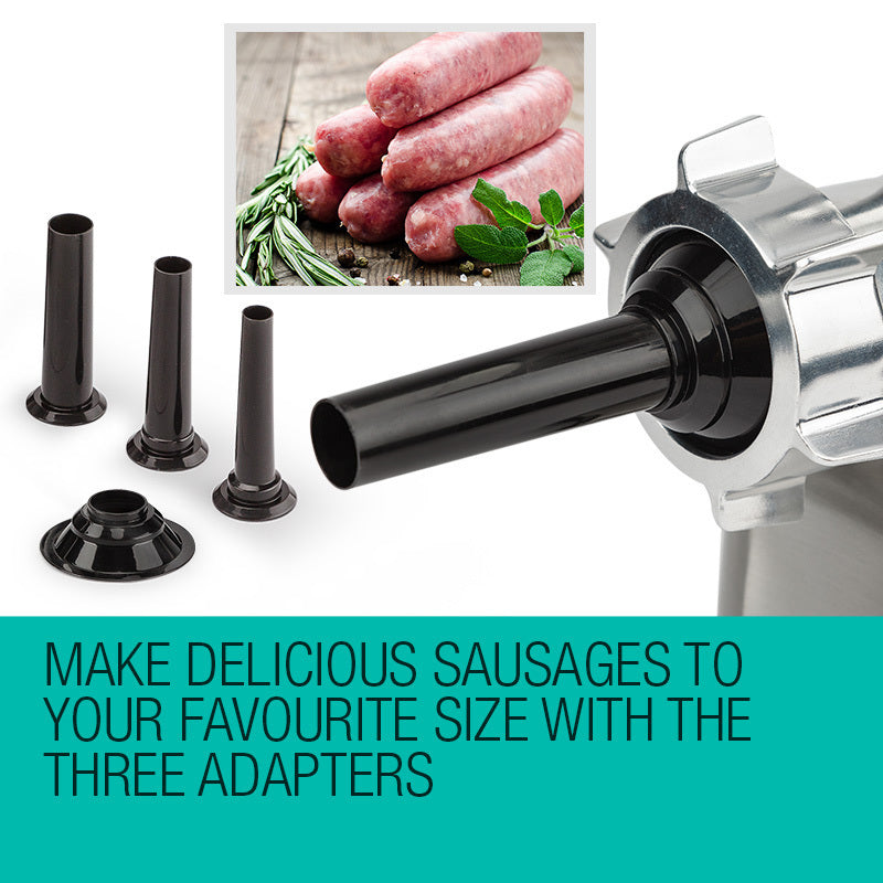 Three sausage tube attachments supplied with the MG850 meat grinder