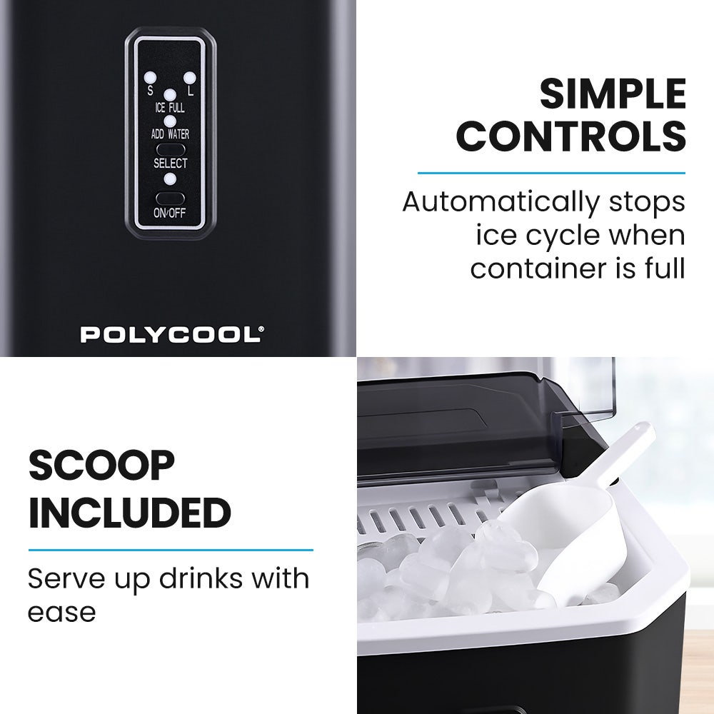 Bullet shaped ice cubes in the removable basket